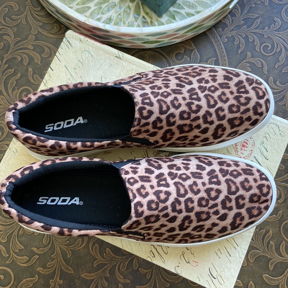 Leopard Print Canvas Sneakers - image 5